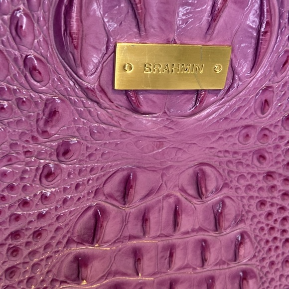 Brahmin Vibrant Pink Croc-Embossed Bag - Picture 4 of 15